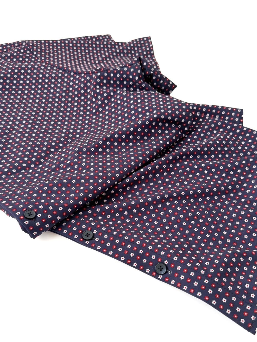 NEW Mizzen + Main Pattern Print Button Down Sport Shirt Short Sleeve Navy Men XL - Thumbnail 12