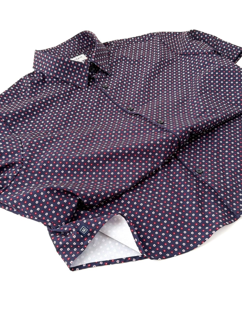 NEW Mizzen + Main Pattern Print Button Down Sport Shirt Short Sleeve Navy Men XL - Thumbnail 10