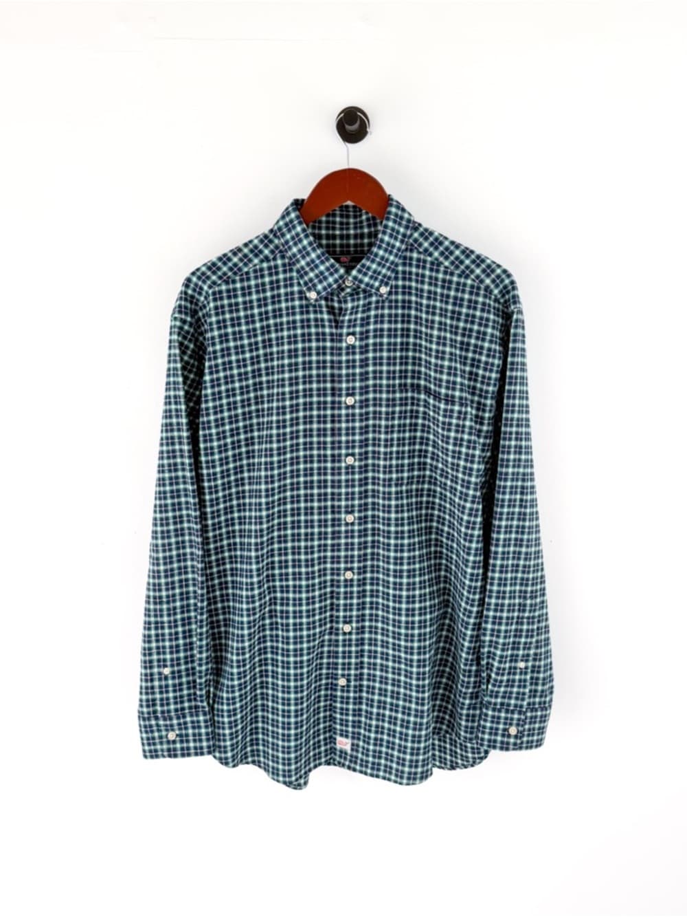New Vineyard Vines Men's Flannel Button Down Murray Shirt L Blue Green White - Thumbnail 4