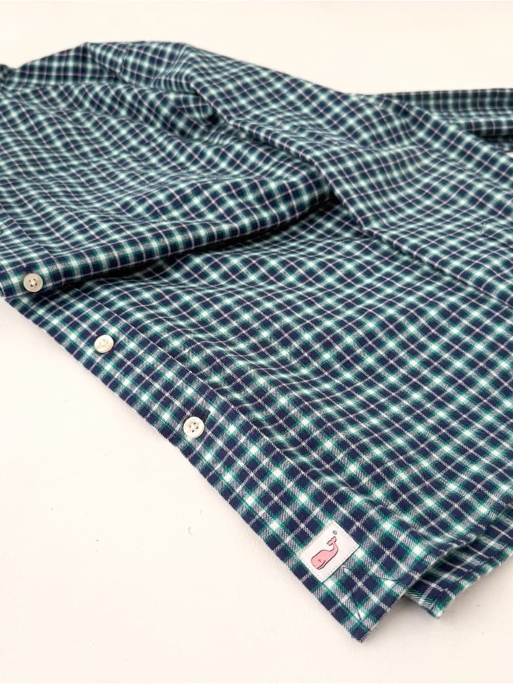 New Vineyard Vines Men's Flannel Button Down Murray Shirt L Blue Green White - Thumbnail 11
