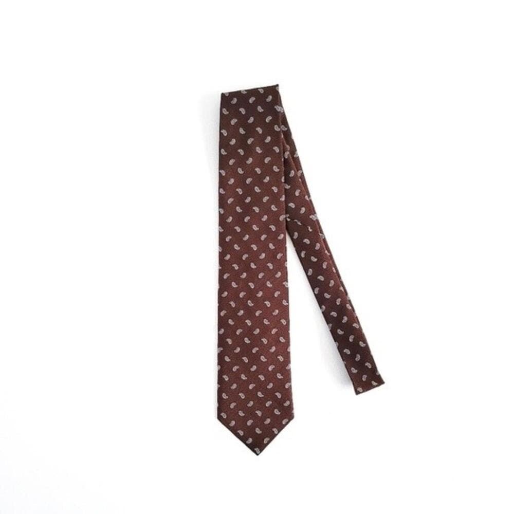 NEW Brooks Brothers Tie Paisley Pattern English Silk Brown Blue Gray Mens - Thumbnail 5