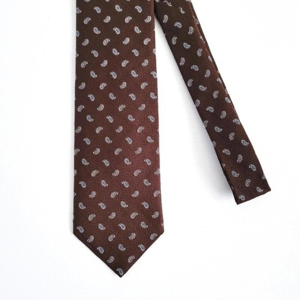 NEW Brooks Brothers Tie Paisley Pattern English Silk Brown Blue Gray Mens - Thumbnail 7