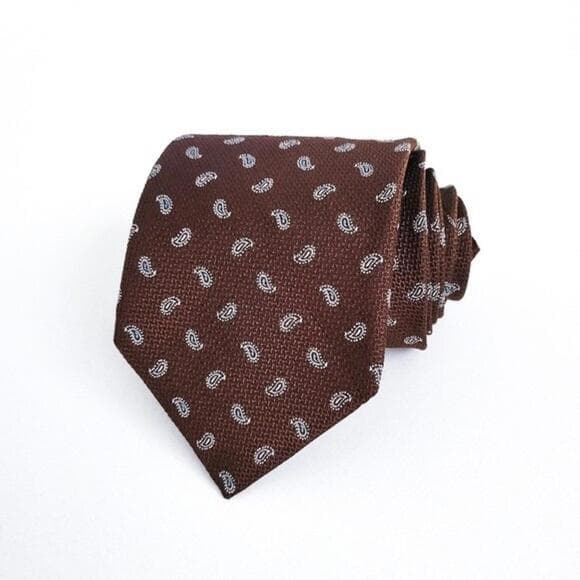 NEW Brooks Brothers Tie Paisley Pattern English Silk Brown Blue Gray Mens - Thumbnail 10
