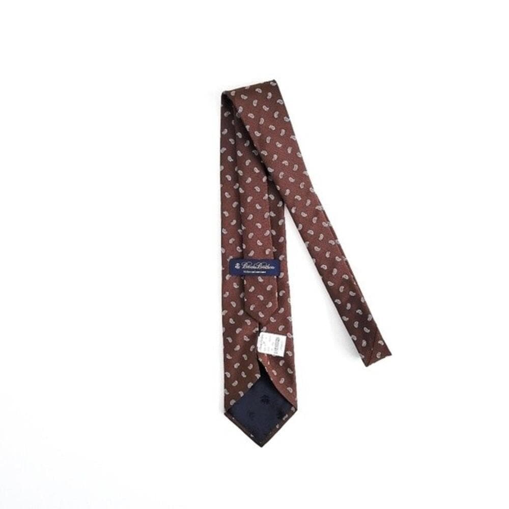 NEW Brooks Brothers Tie Paisley Pattern English Silk Brown Blue Gray Mens - Thumbnail 6