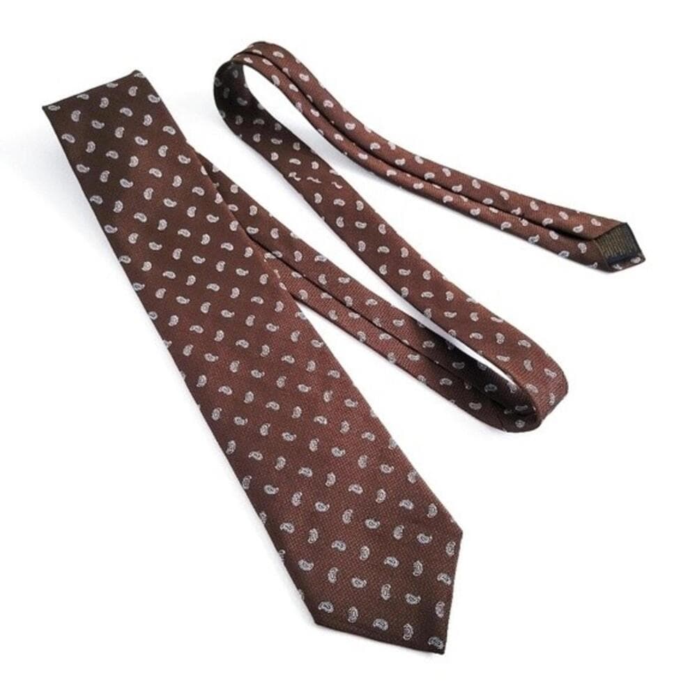 NEW Brooks Brothers Tie Paisley Pattern English Silk Brown Blue Gray Mens - Thumbnail 2