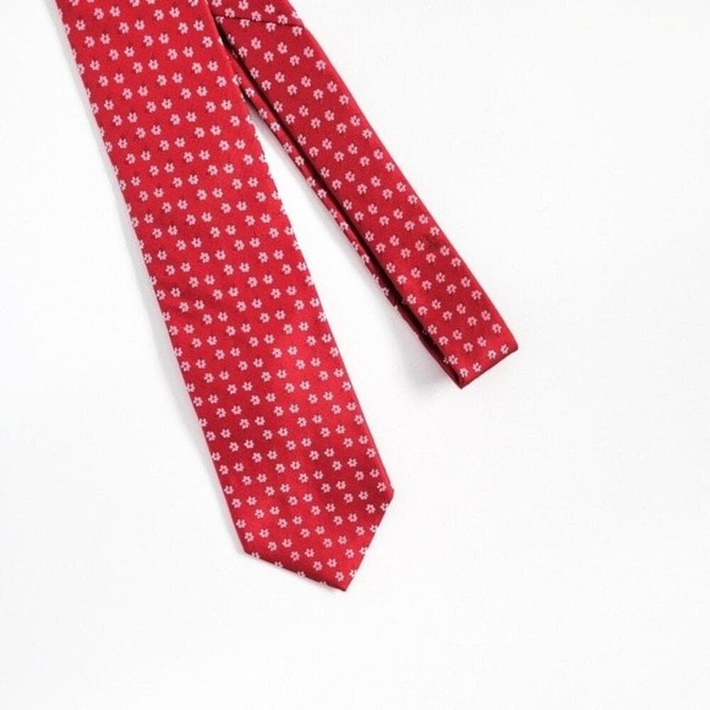 NEW Brooks Brothers Tie Flower Print Silk Neck Tie Red White Mens NWT - Thumbnail 7