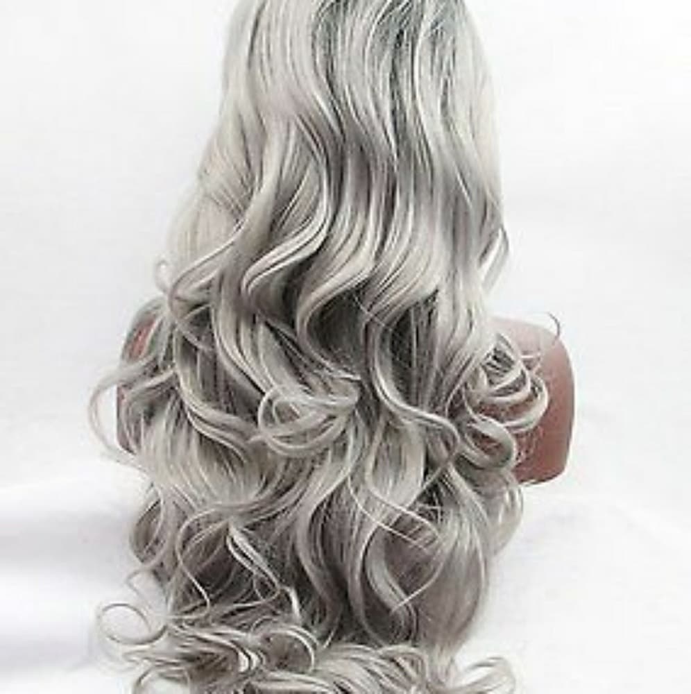 Ombre Black Gray LaceFront Wig - Thumbnail 3