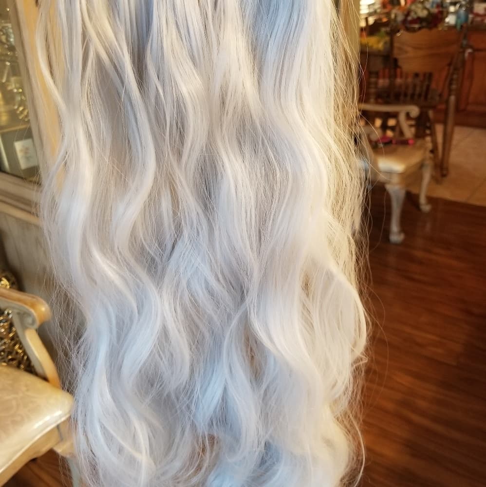 Silver Wavy Full Head clip in Extension - Thumbnail 6