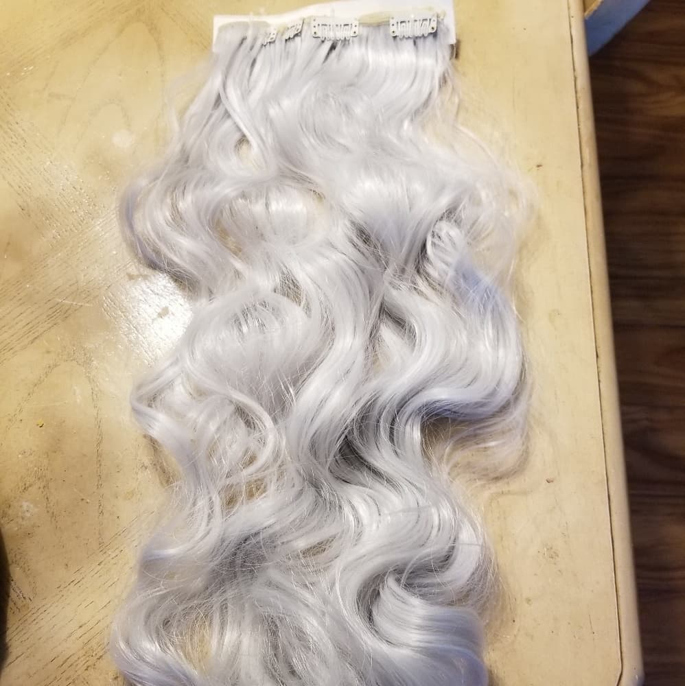 Silver Wavy Full Head clip in Extension - Thumbnail 4