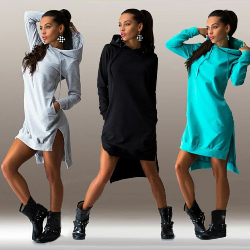 Cute Pullover Jumpsuit Dress Hooded - Thumbnail 6