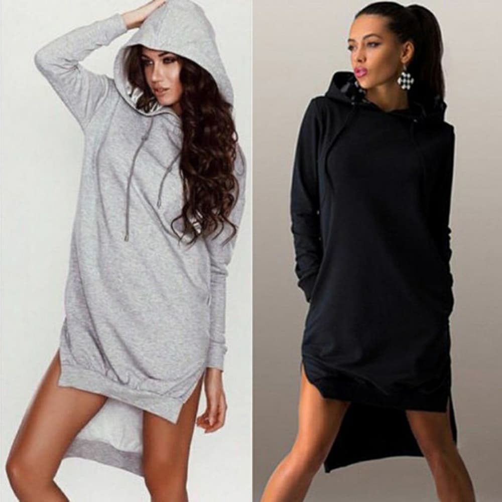 Cute Pullover Jumpsuit Dress Hooded - Thumbnail 2
