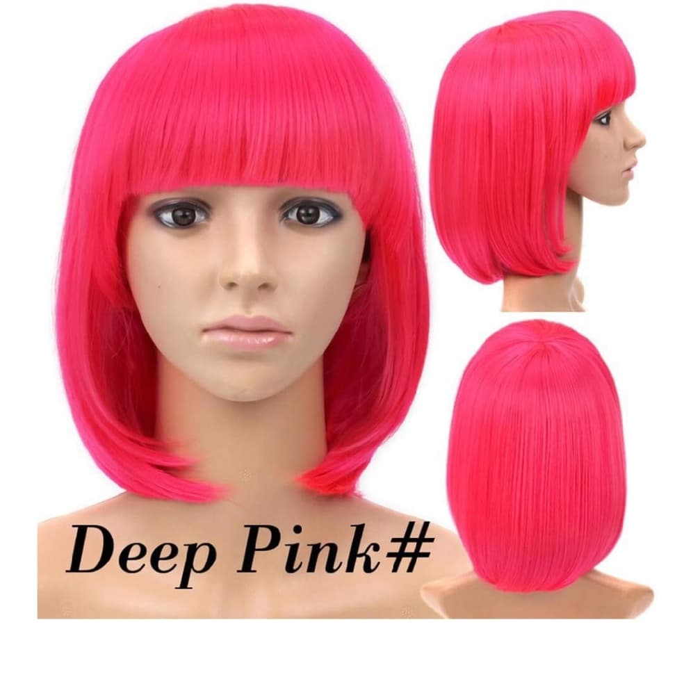 Deep Pink Heat Resistant Wig - Thumbnail 2