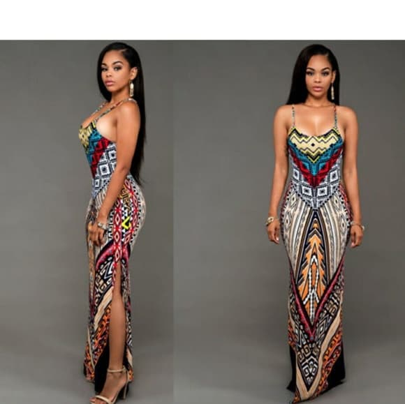 Tribal Maxi Boho Summer Dress - Thumbnail 5