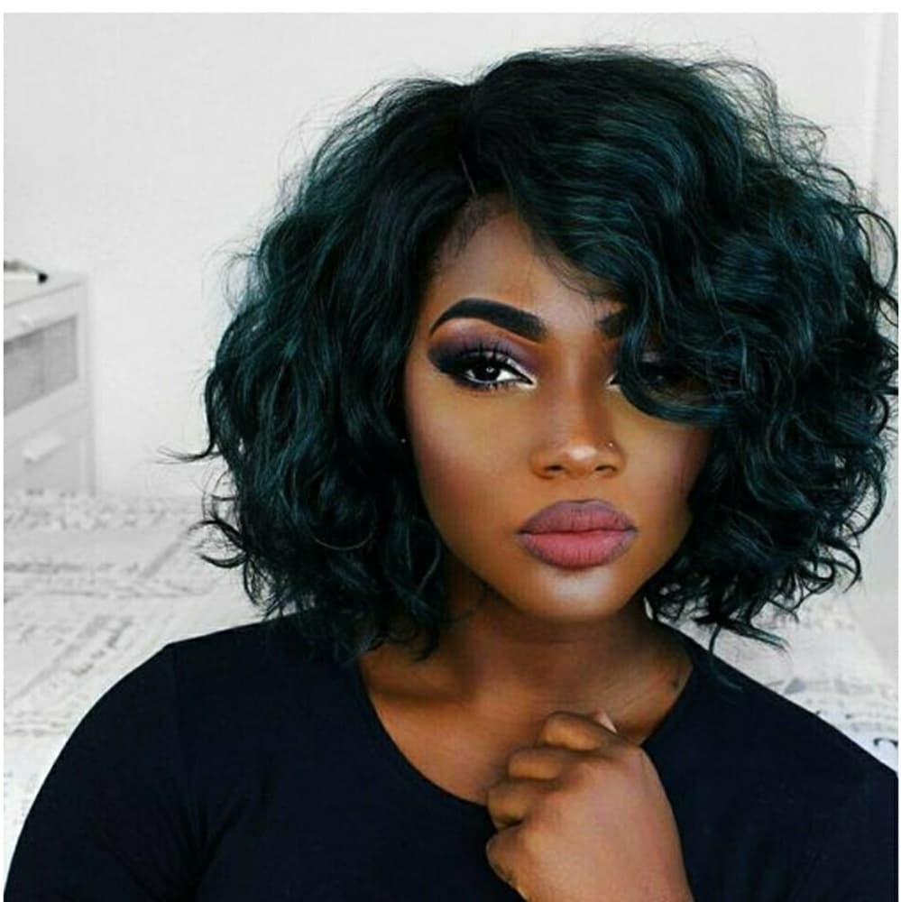 Curly Wave Virgin Human Hair Lace Front Wig!! - Thumbnail 6