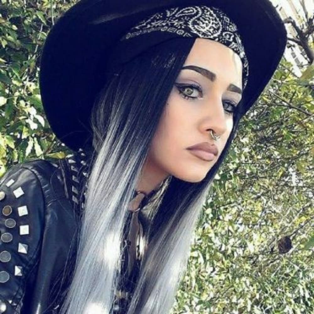 Black Gray Ombre LaceFront Wig 22-26 inches!! - Thumbnail 4