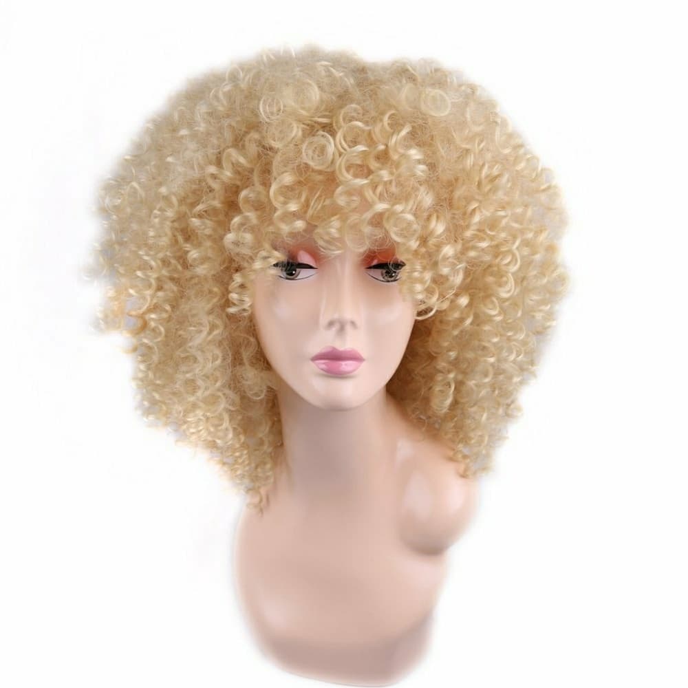 Blonde Curly Lacefront Wig - Thumbnail 4