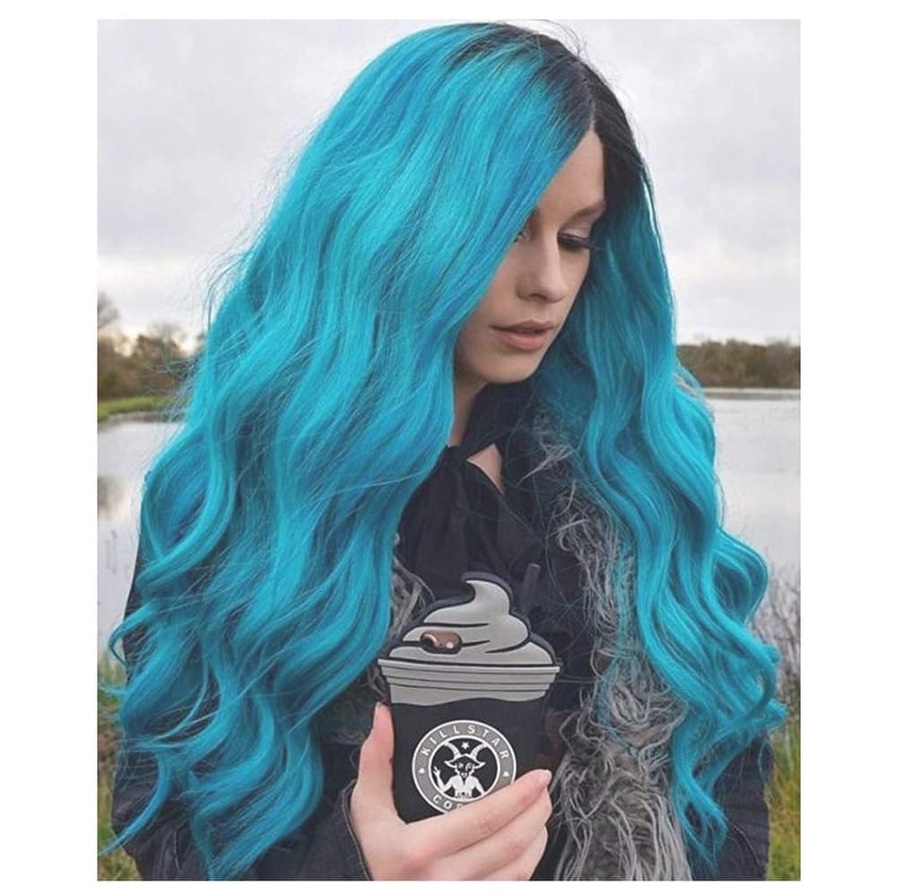 Ombre Black Turquoise Wig - Thumbnail 2