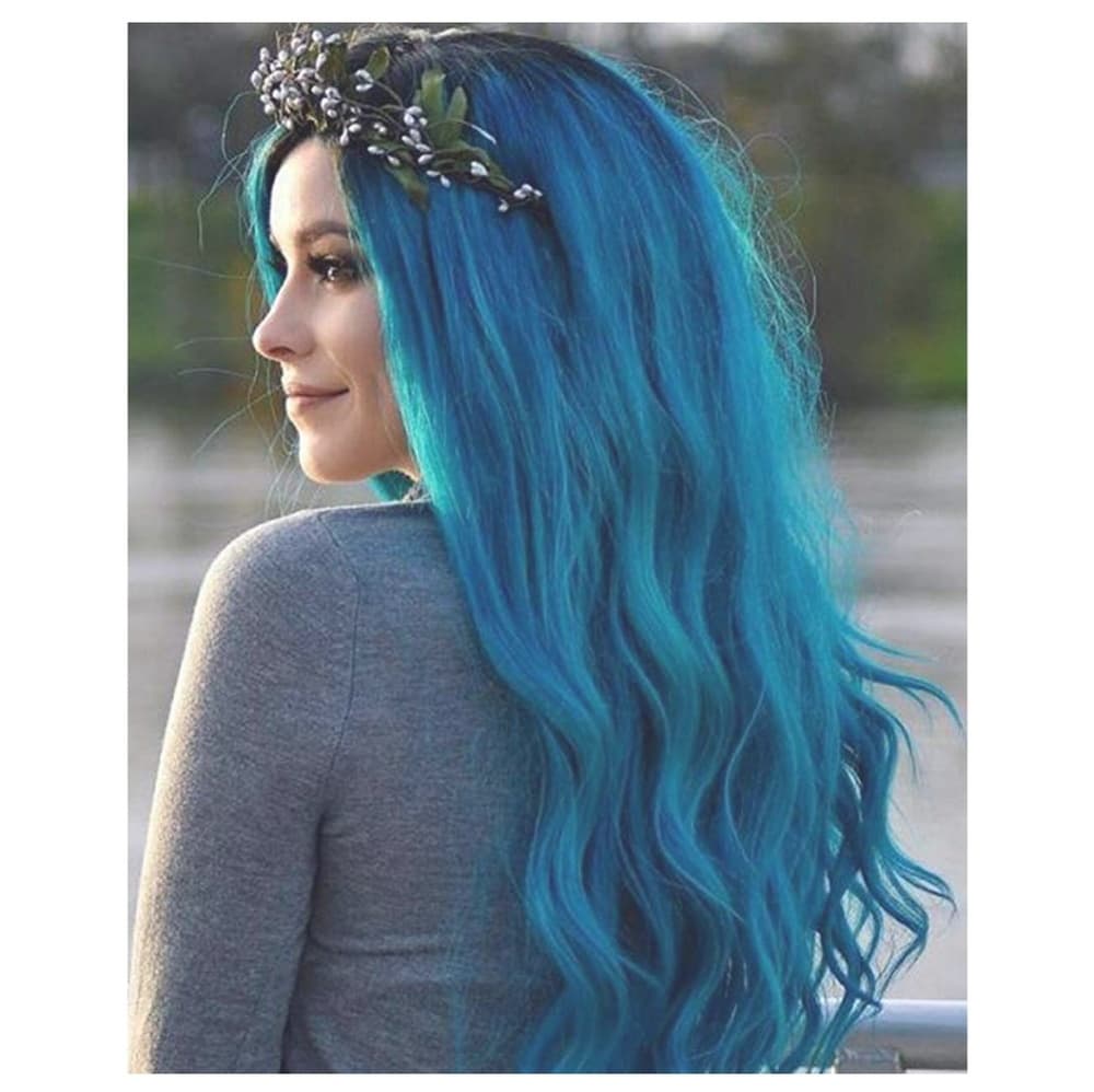 Ombre Black Turquoise Wig - Thumbnail 3