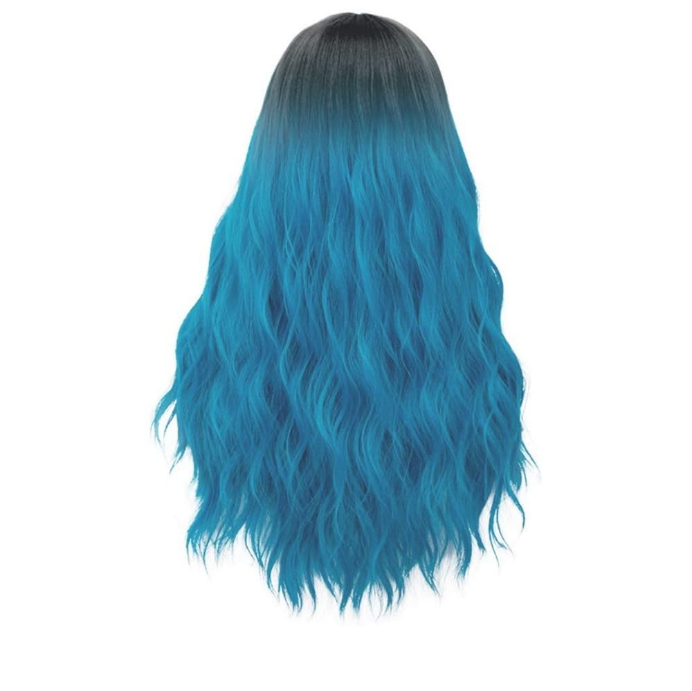 Ombre Black Turquoise Wig - Thumbnail 5