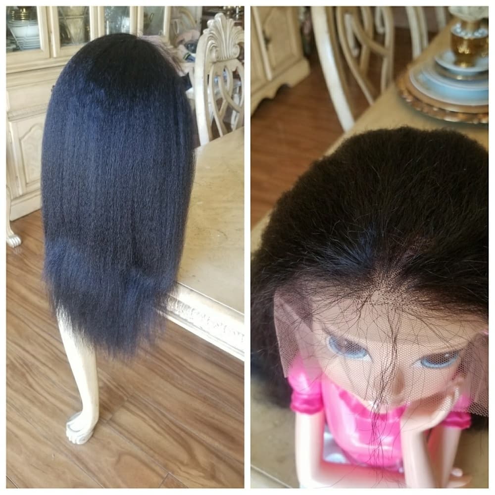 Italian Yaki Brazilian Remy Lacefront Wig 12-14 in - Thumbnail 2