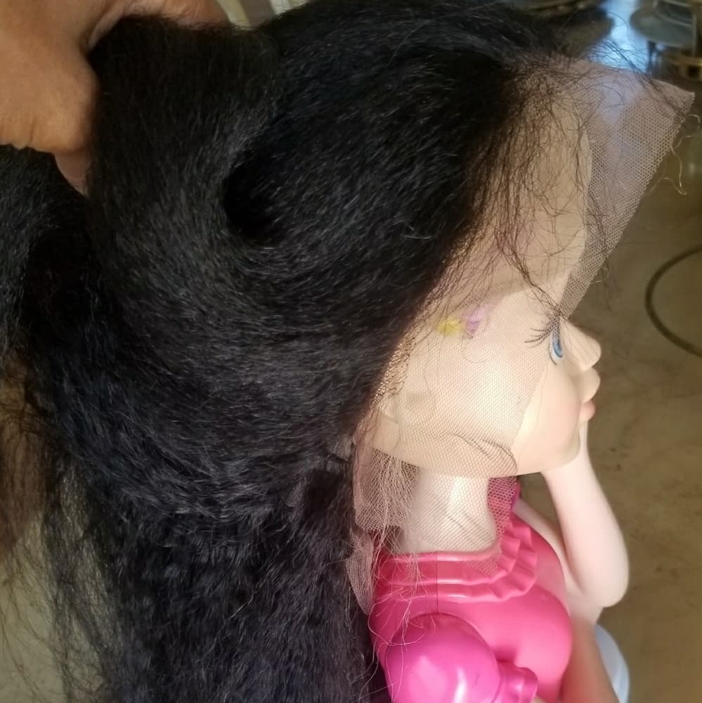Italian Yaki Brazilian Remy Lacefront Wig 12-14 in - Thumbnail 6