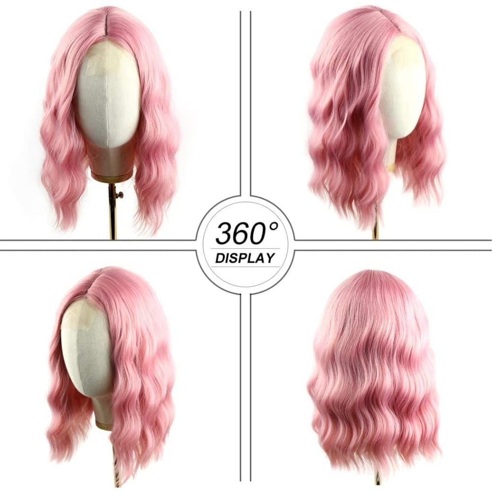 Wavy Pink Lace Front Wigs - Thumbnail 9