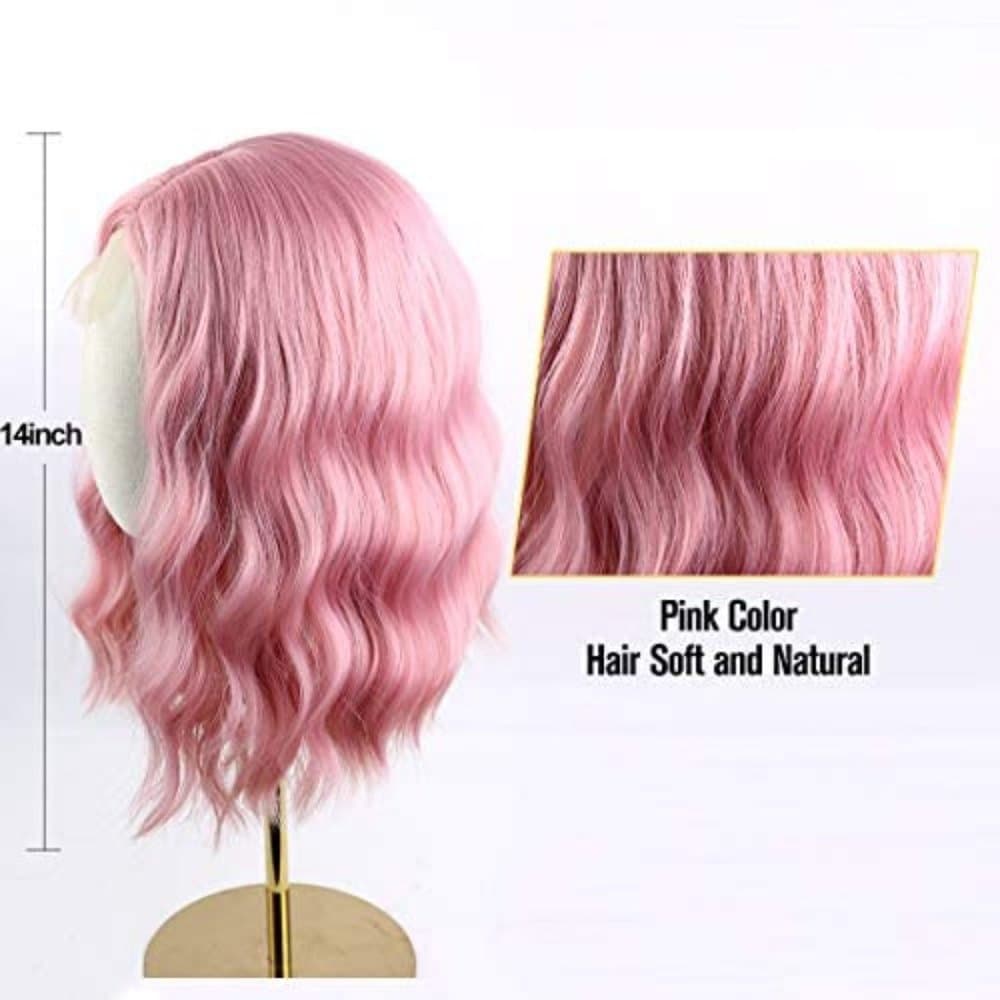 Wavy Pink Lace Front Wigs - Thumbnail 11