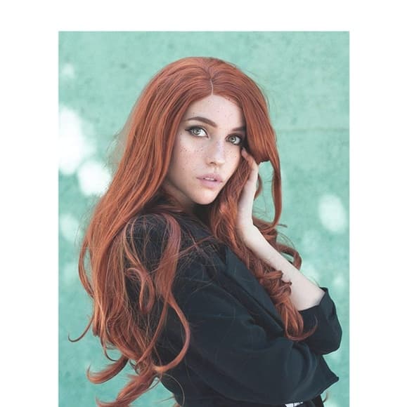 Auburn Lace Front Wig - Thumbnail 4