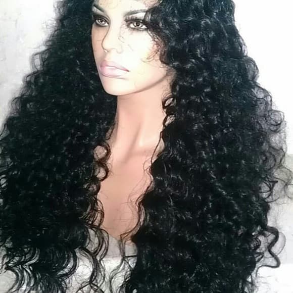 Beautiful Black Curly Lace Front Wig 26-28 inches - Thumbnail 2
