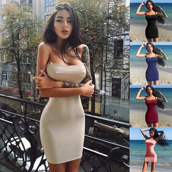 Women Bandage Bodycon Casual Sleeve Evening Party - Thumbnail 9