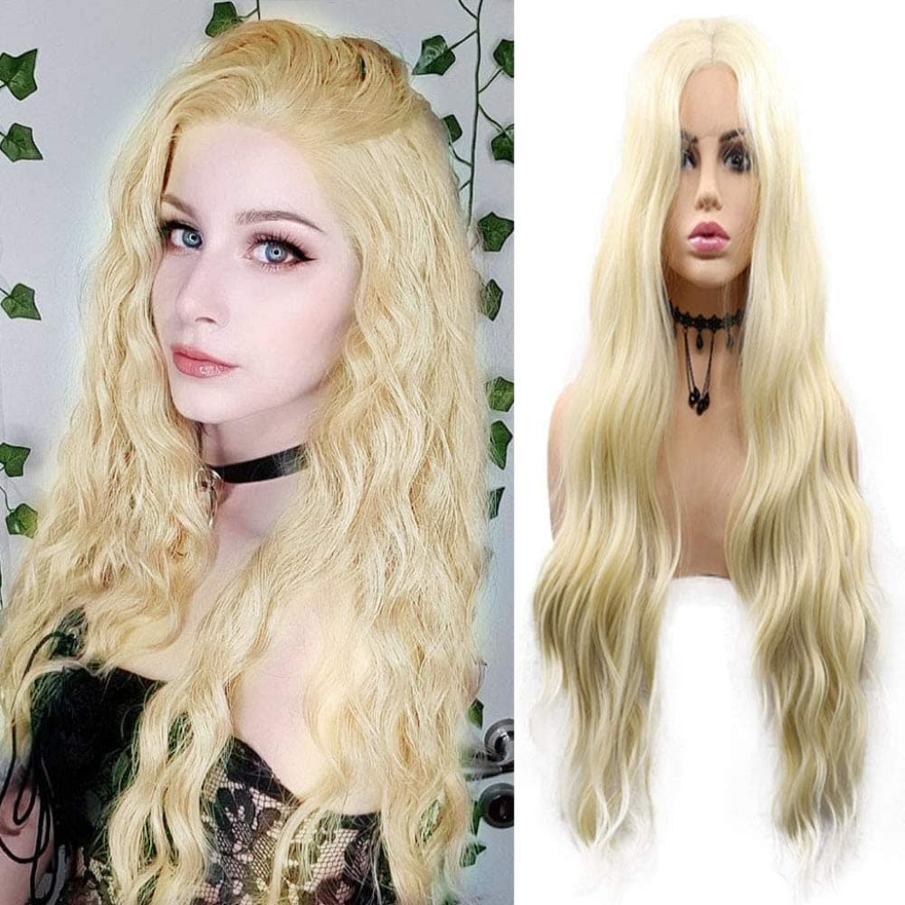 Blonde Wavy Lace Front Wig - Thumbnail 2