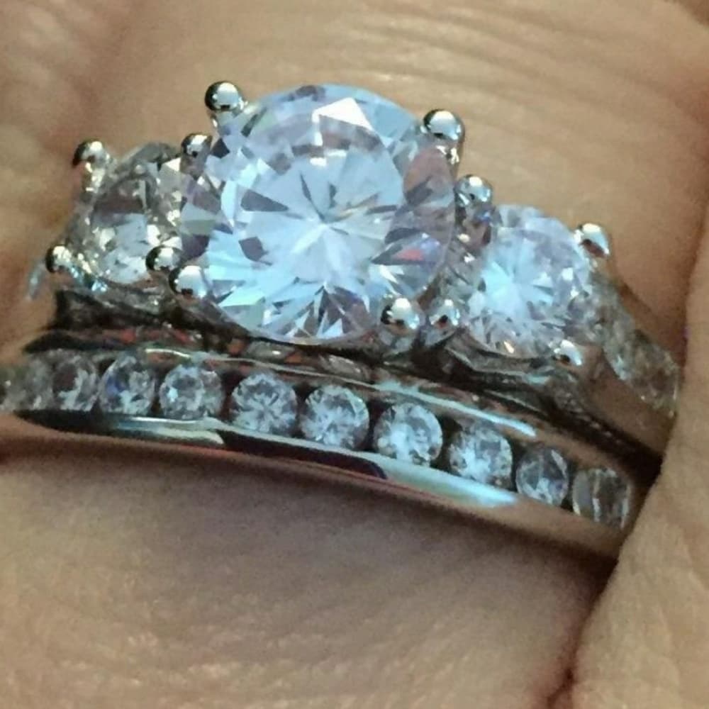 Engagement Sterling Silver Ring Set - Thumbnail 6