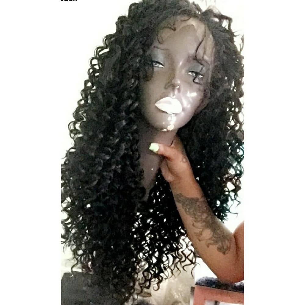 Curly Beauty Human Blend LaceFront Wig - Thumbnail 3