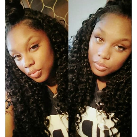 Curly Beauty Human Blend LaceFront Wig - Thumbnail 6