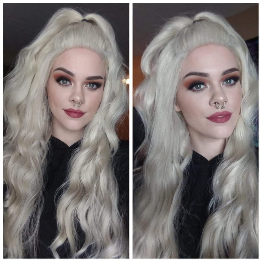 Icy Blonde Lace Front Wig - Thumbnail 7