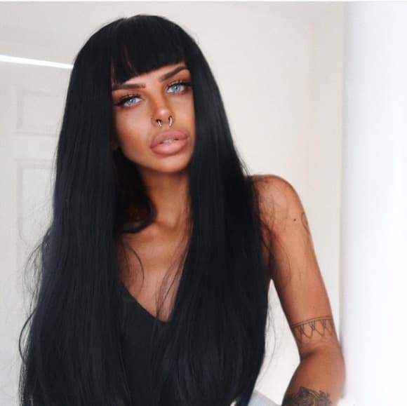 Black Lace Front Wig - Thumbnail 3