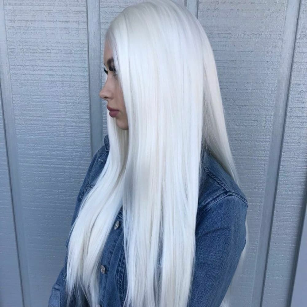 White Blonde Lace Front Wig - Thumbnail 4