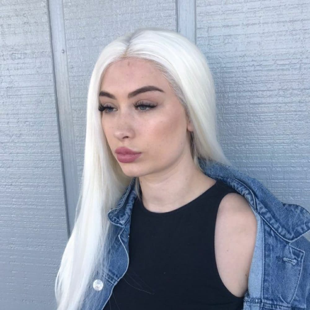 White Blonde Lace Front Wig - Thumbnail 2