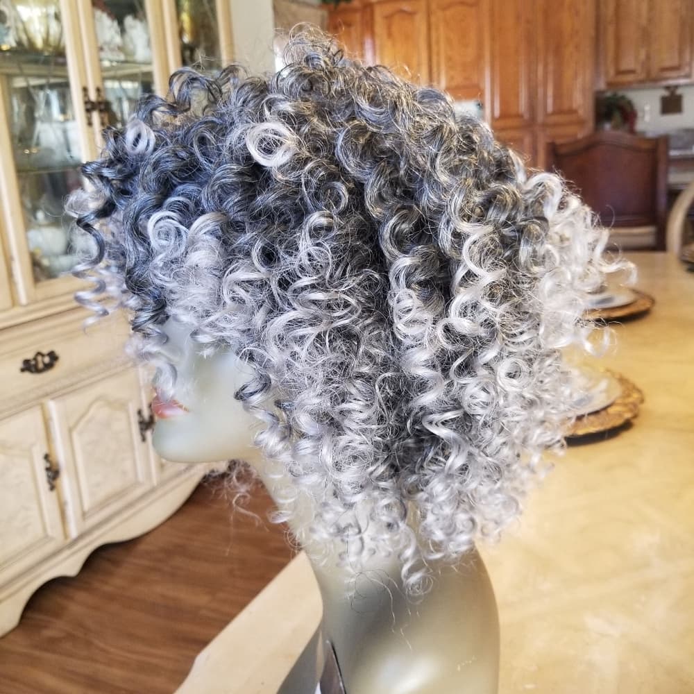 Gray Black Beauty Full Wig - Thumbnail 6