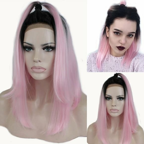 Ombre Pink LaceFront Wig - Thumbnail 8