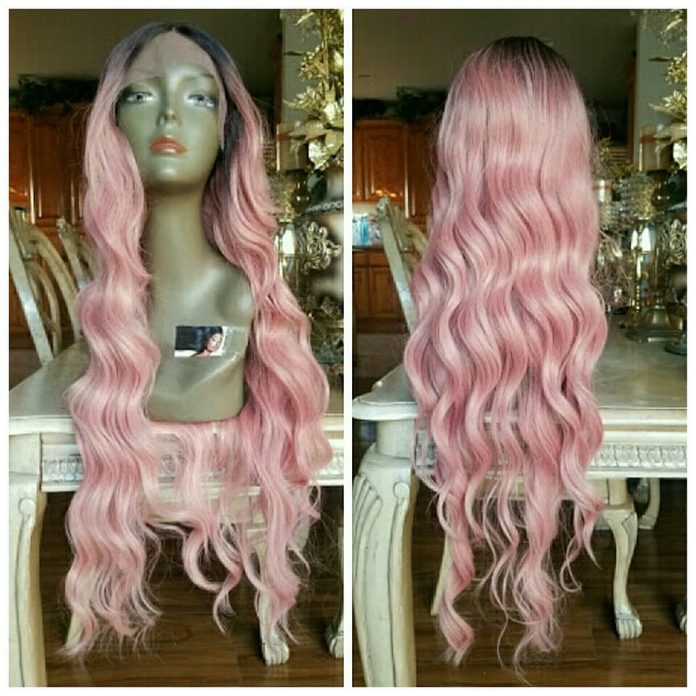 Ombre Pink Lace Front Wig