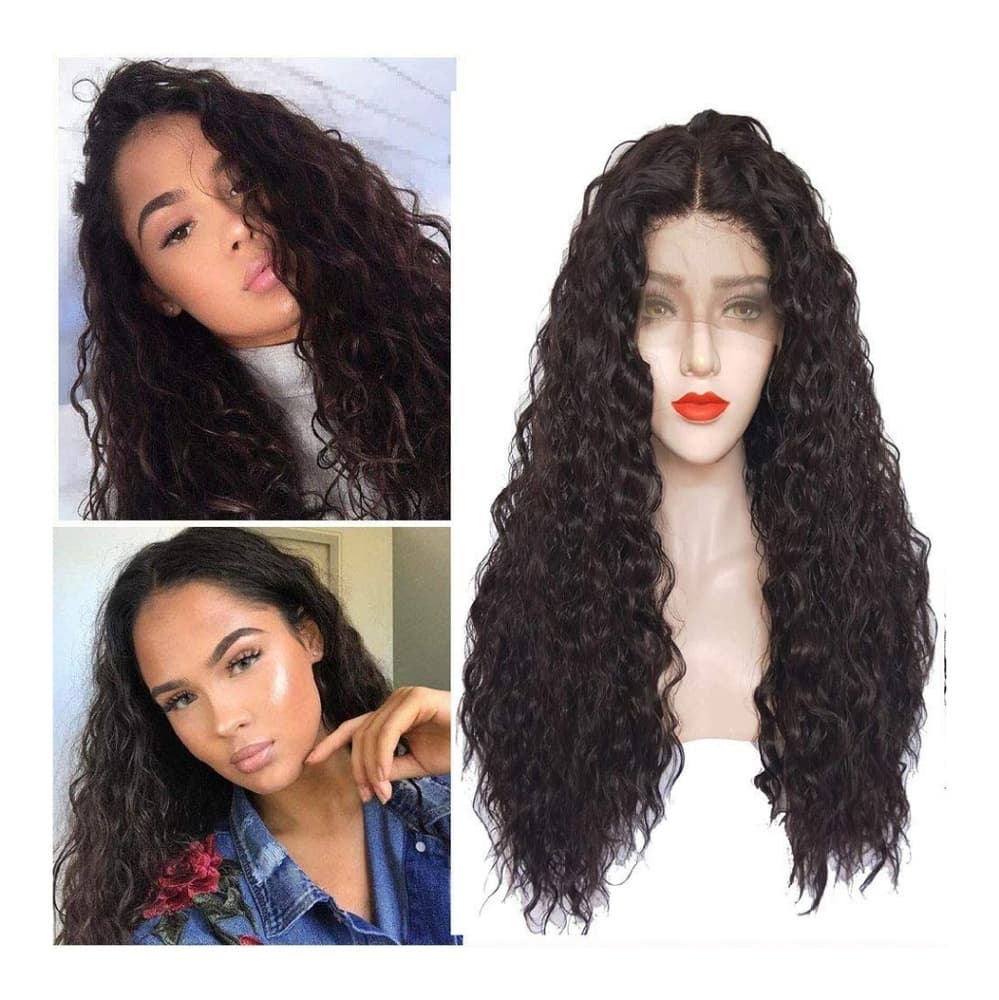 Curly Wavy Lace Front Wig - Thumbnail 5