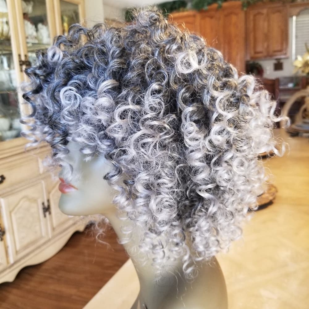 Gray Black Beauty Full Wig - Thumbnail 5