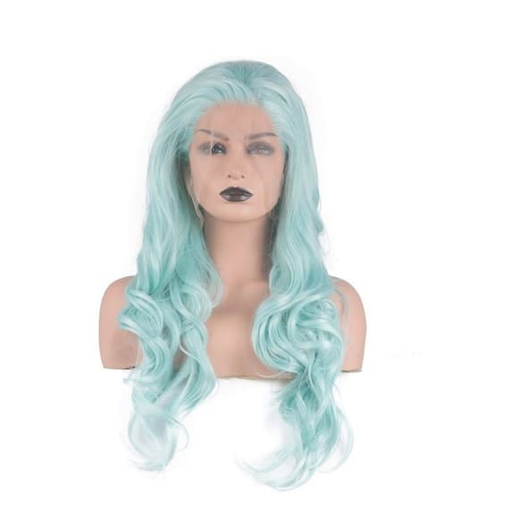 Mint Green Beauty Lace Front Wig - Thumbnail 7