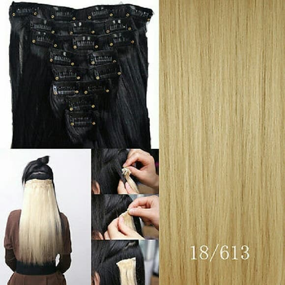 Full Head Clip In Hair Extension #18/613