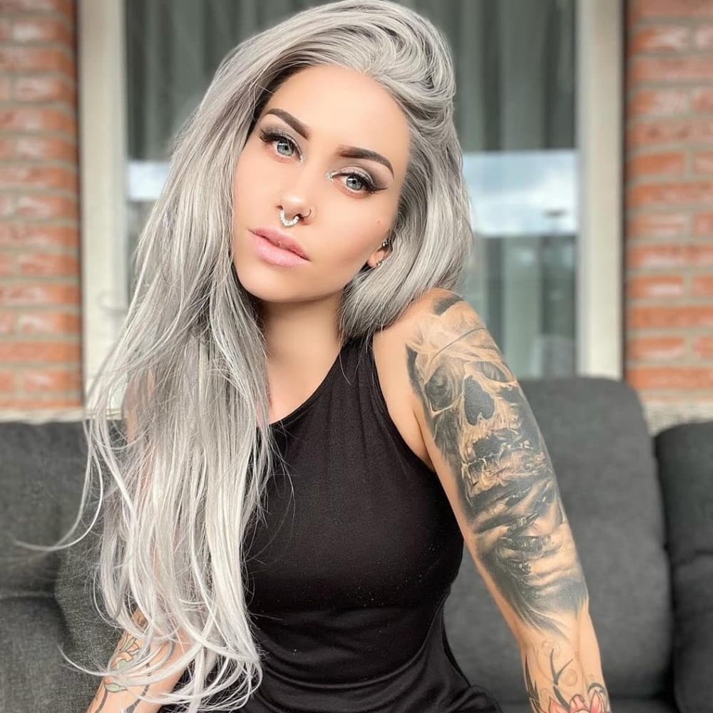 Gray Beauty Lace Front Wig - Thumbnail 7