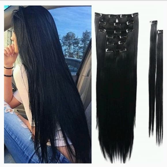 Black Full Head Clip in Extension - Thumbnail 3