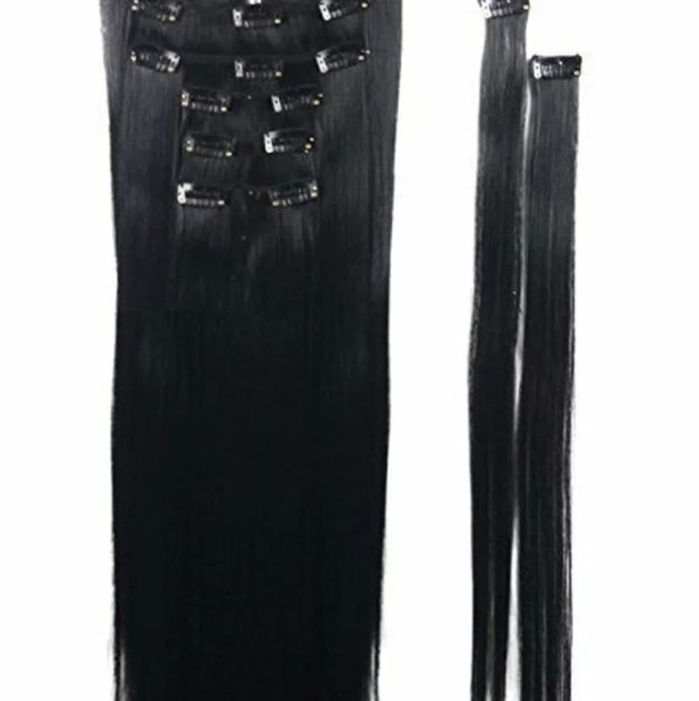 Black Full Head Clip in Extension