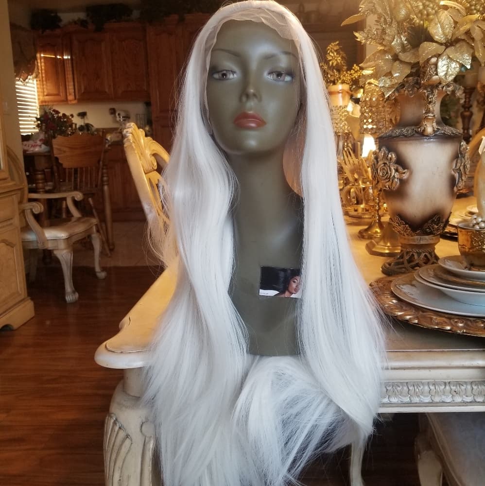 White Blonde Lace Front Wig - Thumbnail 2