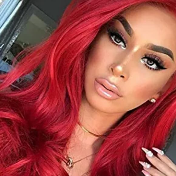 Red Wavy Beauty Lace Front Wig - Thumbnail 2